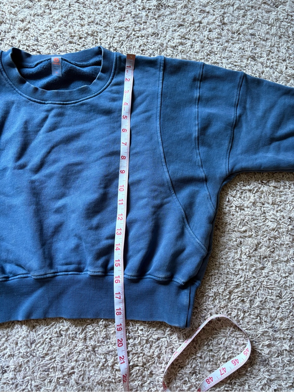 Mono B Slate Blue Cropped Sweatshirt and Wide-Leg Joggers Set - Picture 7 of 8